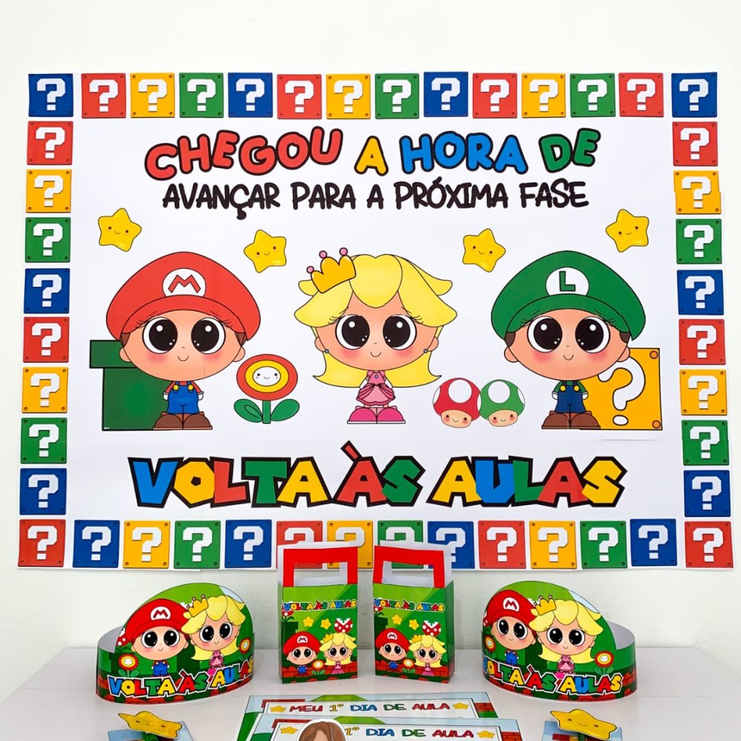 🌟 KIT VOLTA ÀS AULAS - SUPER MÁRIO!