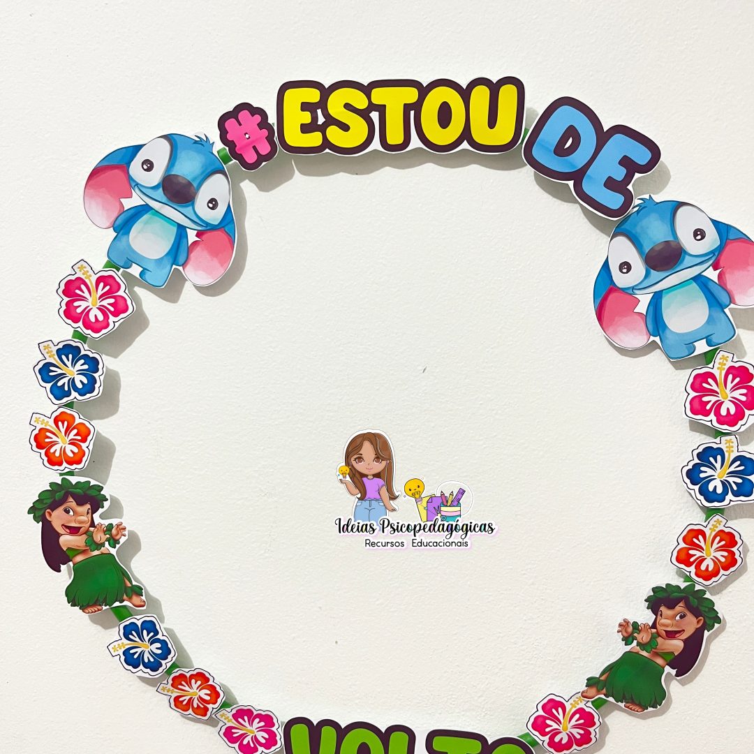🌺✨ Bambolê Decorado – #EstouDeVolta Tema Stitch 🪐💙