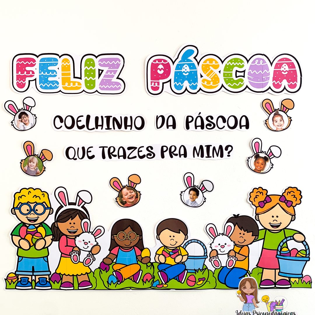 PAINEL DE PÁSCOA COELHINHO - EDITÁVEL