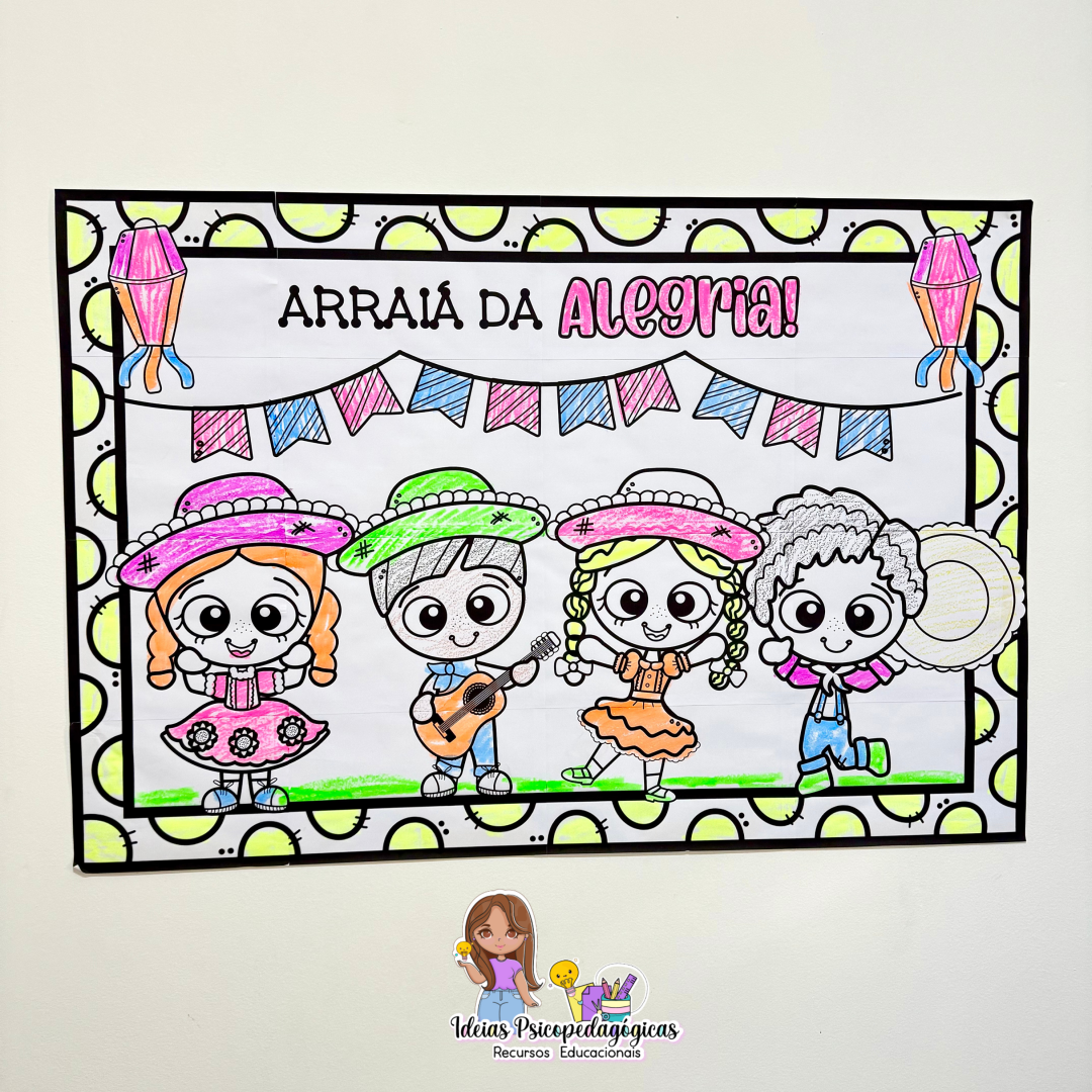 CARTAZ PARA COLORIR: FESTA JUNINA