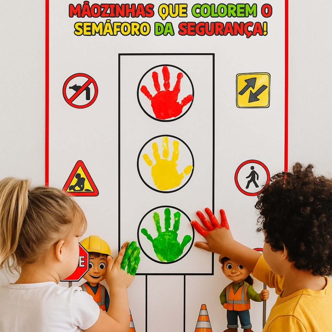 Painel Dia do Trânsito - Carimbo das mãos