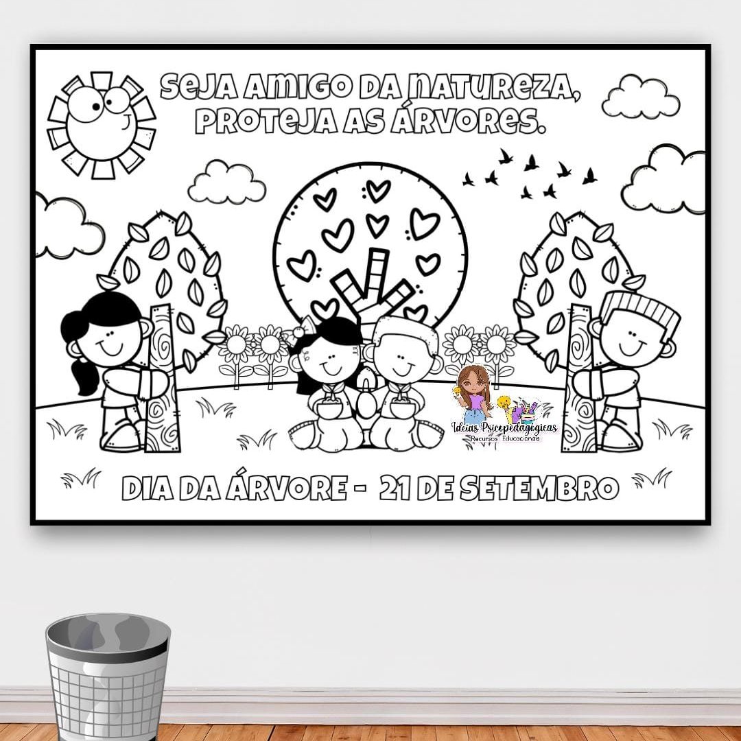 PAINEL DIA DA ÁRVORE PARA COLORIR ❤🌳