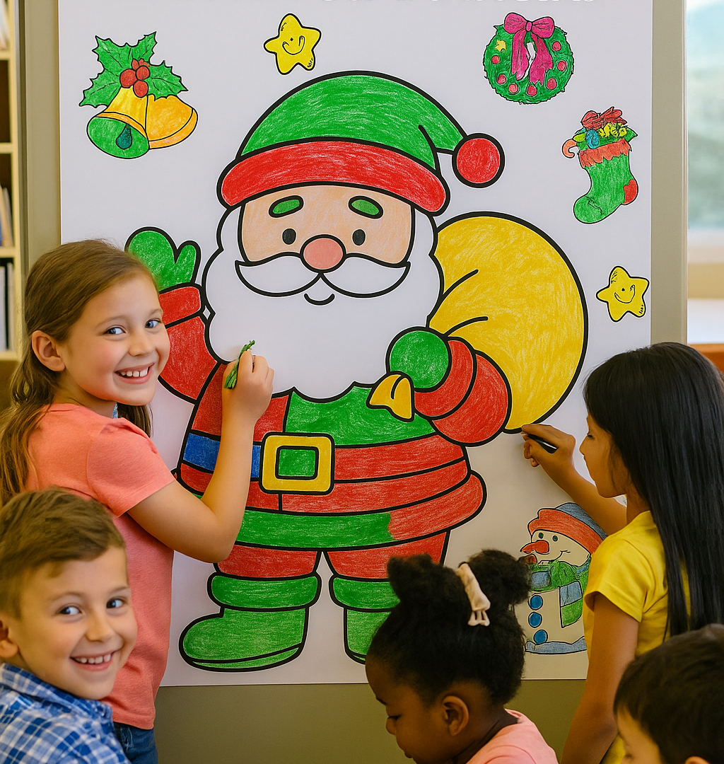 🎄✨ PAINEL PINTURA COLETIVA + FOLHINHA A4 NATAL ✨🎅