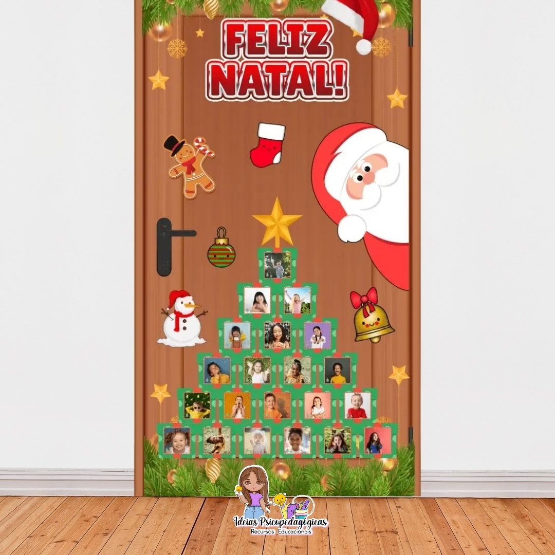 PAINEL DE PORTA – ÁRVORE DE NATAL COM FOTOS