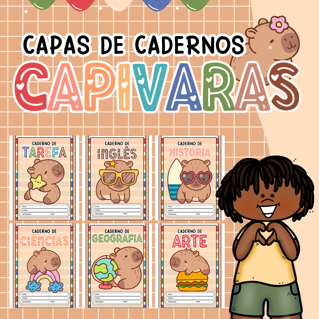 CAPAS DE CADERNO - CAPIVARA