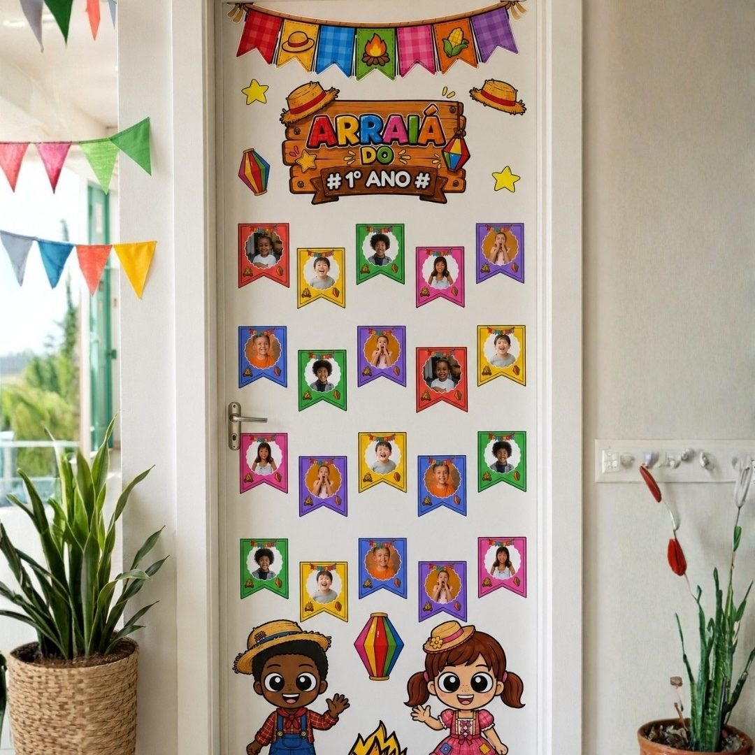 PAINEL DE PORTA FESTA JUNINA  - BANDEIRINHAS