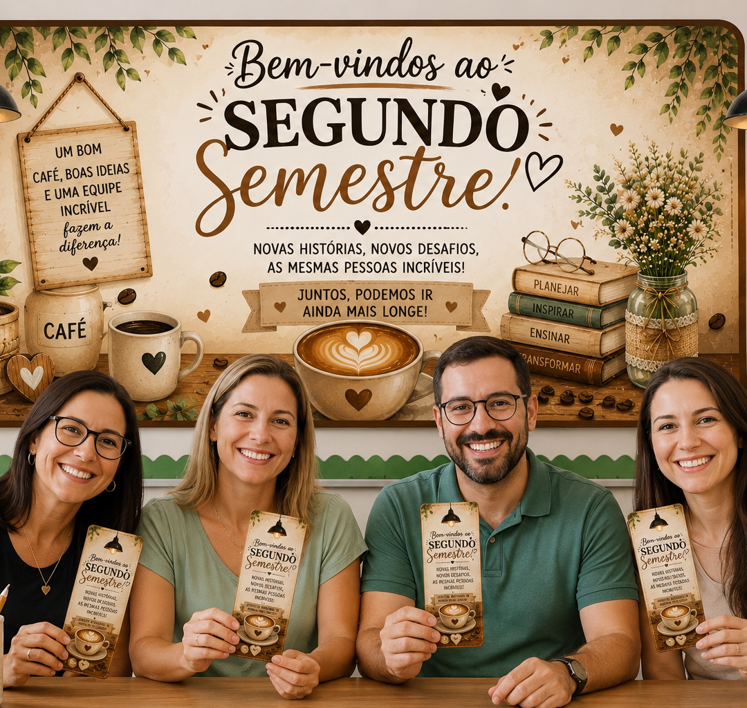 PAINEL VOLTA ÀS AULAS EQUIPE - CAFÉ